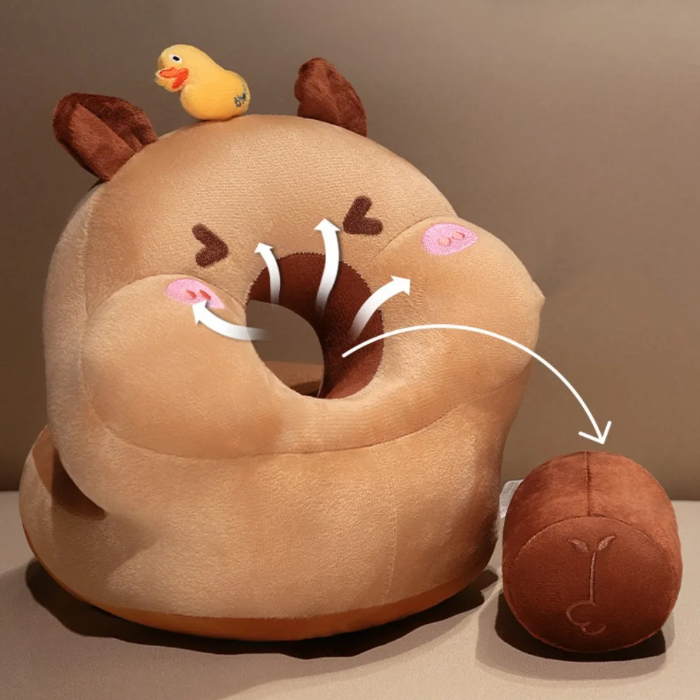 

Washable Circular Capybara Nap Pillow Face Down Fluffy Capybara Table Rest Pillow Cute Soft Capybara Plush Pillow Workplace