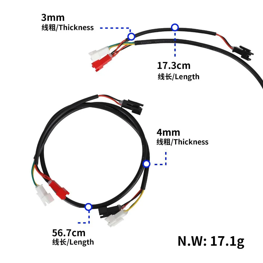E-Scooter Light Connection Harness with Four Side Corner Lights,for Kukirin G2 Master E-Scooter Left Light Connection Line
