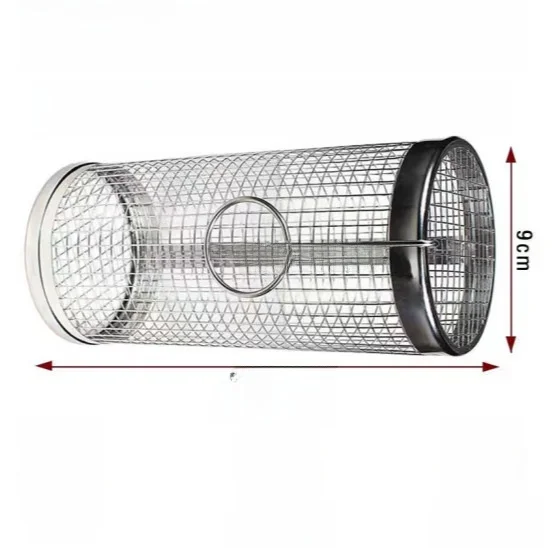 

Нержавеющая сталь 304, цилиндрическая корзина для барбекю, многофункциональный ящик для хранения, кухонная утварь