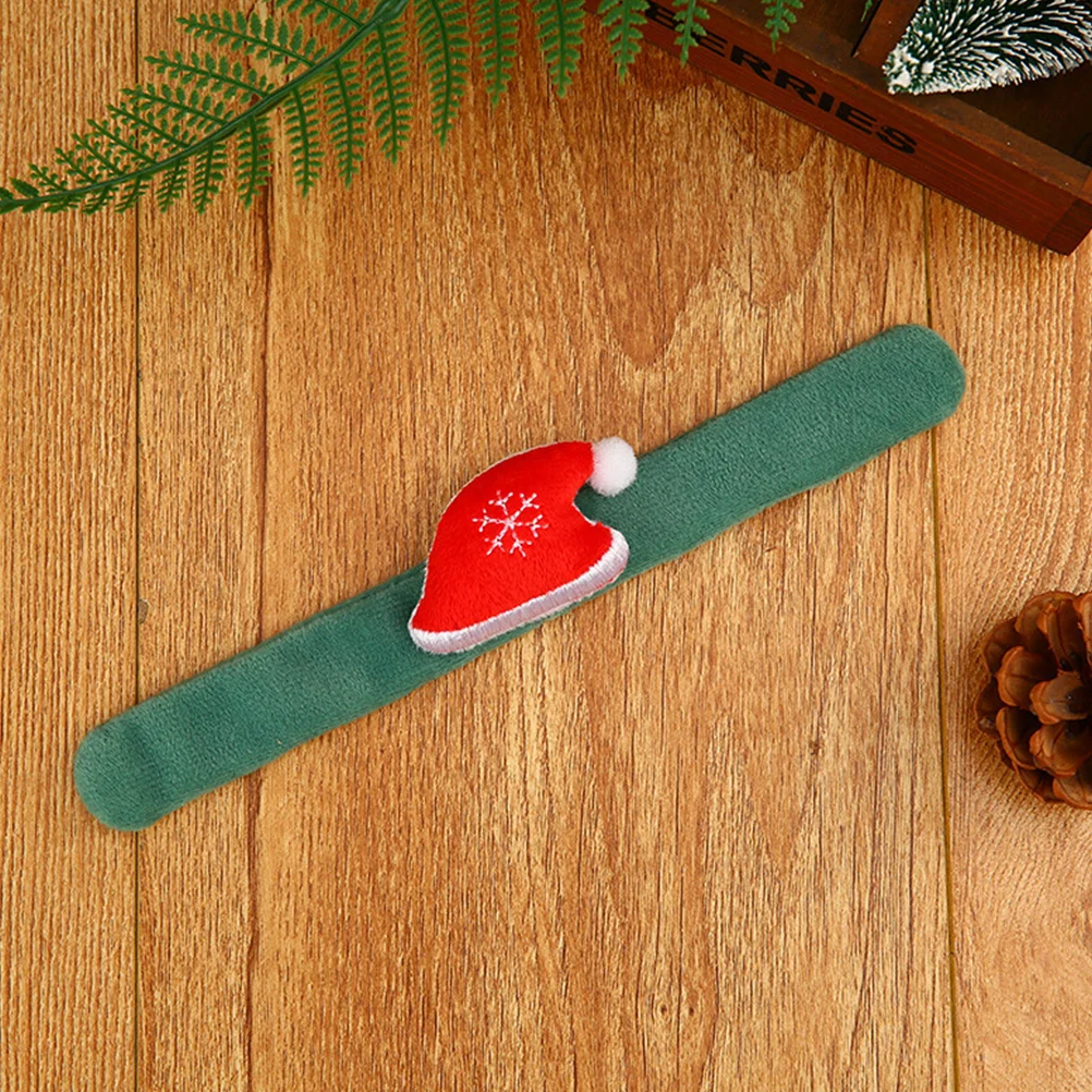 8Pcs Creative Light Up Slap Bracelets Christmas Party Favors Lovely Kids Wrist Jewelry Decorative Festive Bands