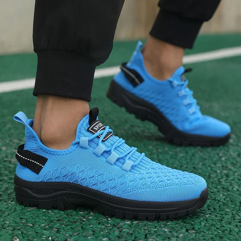 Men's Bright Yellow Outdoor Sneakers Breathable Mesh Construction Shock Absorbing Sports Shoes Stylish Trendy Adventure Footwear image 5