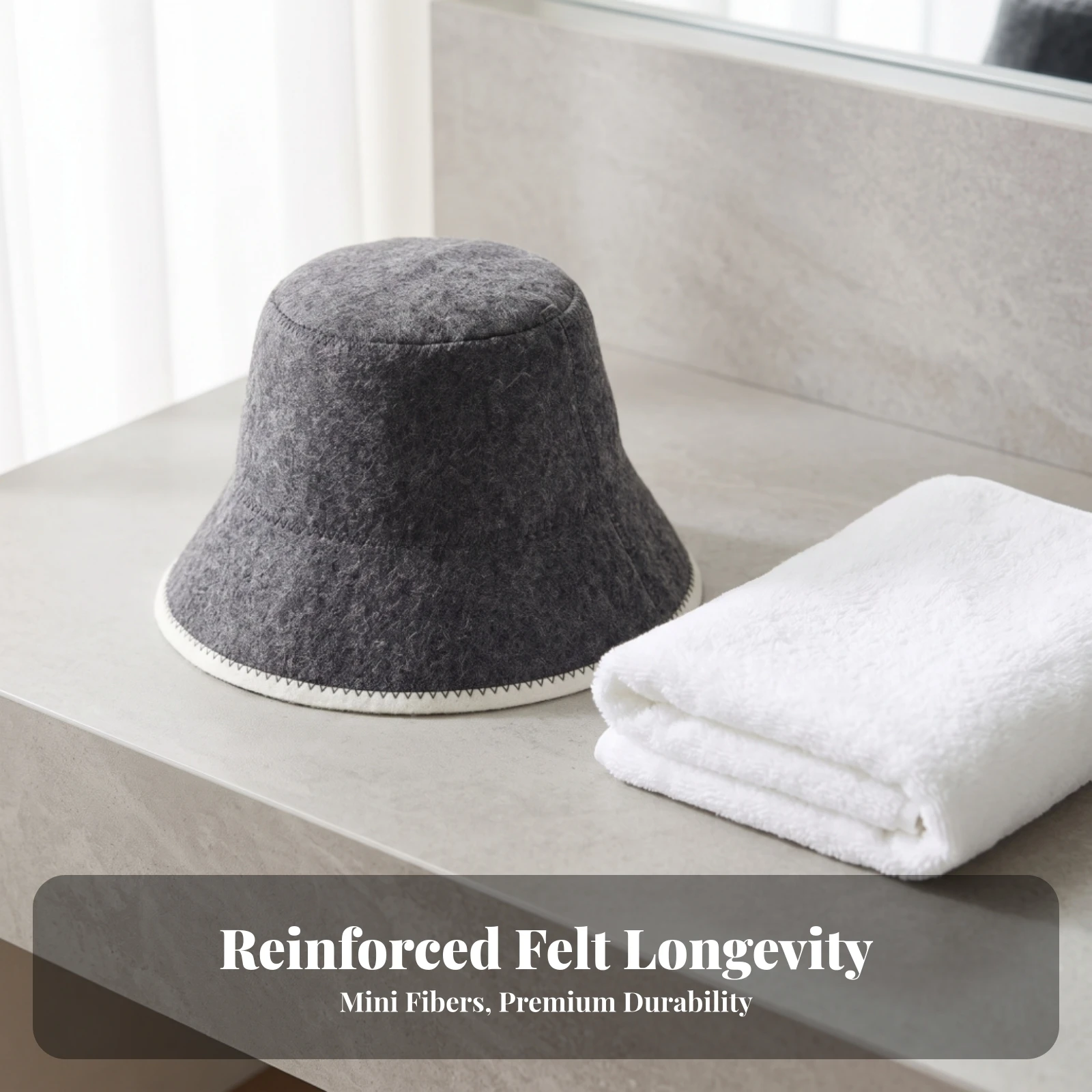 Wool Felt Sauna Hat Breathable Felt Sauna Hat Absorbent Natural for Spa Lovers, Steam Room