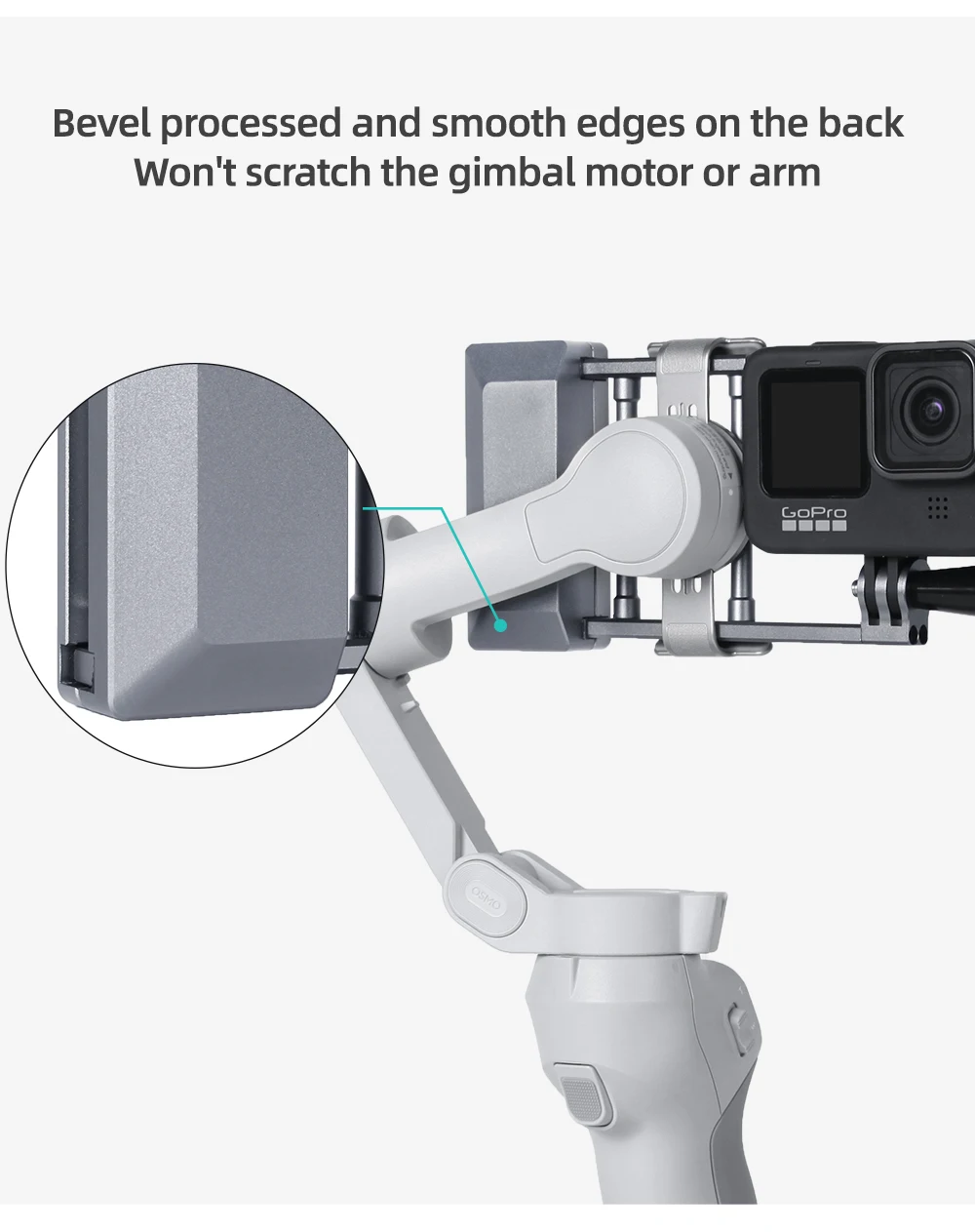 Sunnylife Handheld Gimbal Action Camera Adapter Switch Mount Plate Stabilizer for GoPro 9/8/Osmo Action for OM 4/Osmo Mobile 3/4 - Image 2