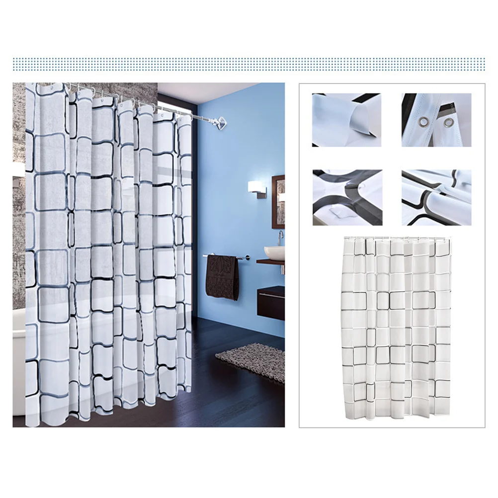 

180X240Cm Bath Shower Curtain Waterproof Fabric Printing Cartoon Design For Bathroom Decor Sturdy Hooks