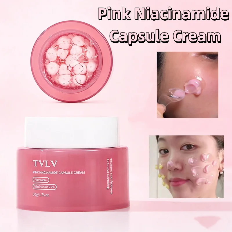 

Pink Niacinamide & Vita C Capsule Cream Niacinamide Reduces Dullness Firms Skin Moisturizes Evens Skin Tone Nourishes Face Cream