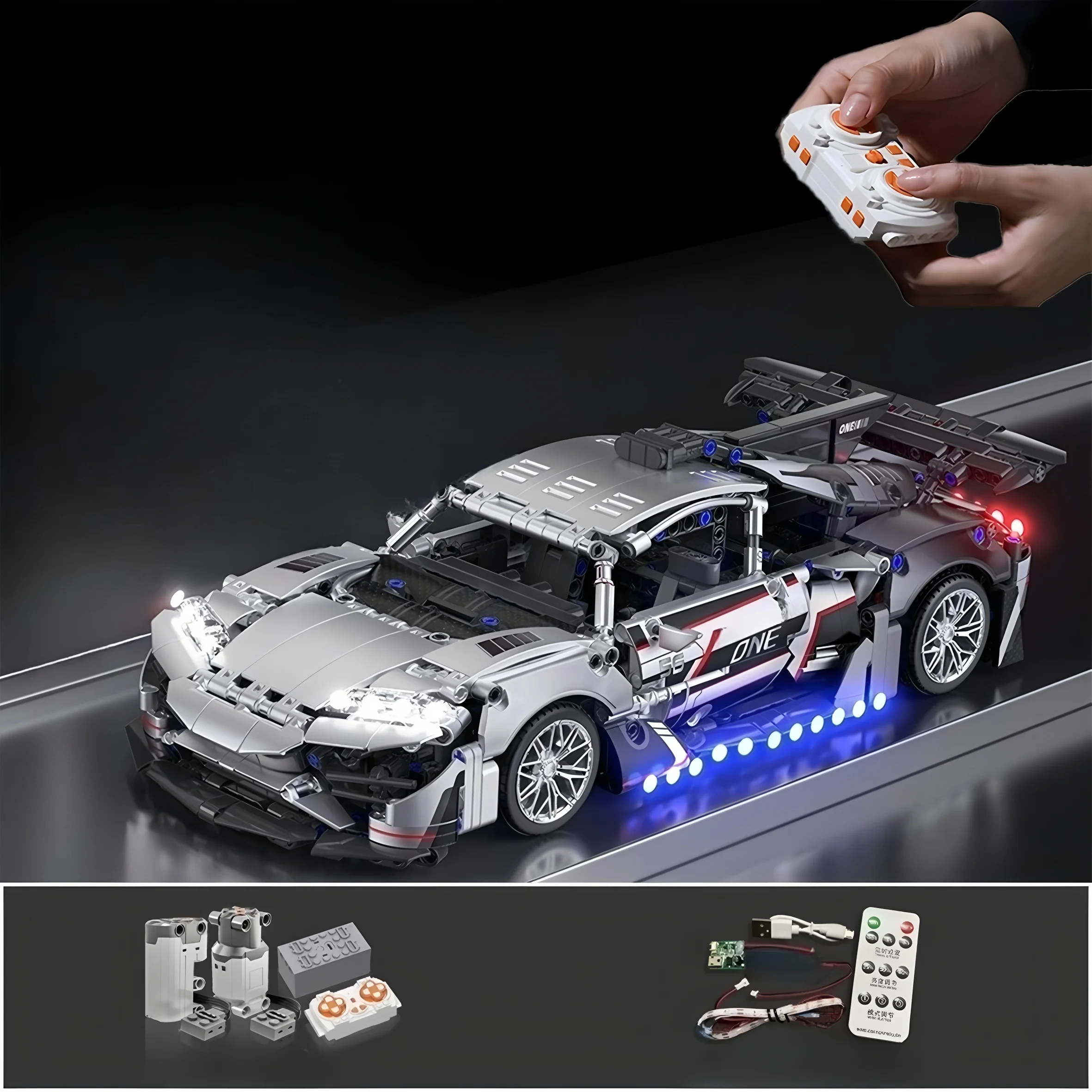 

Building block sports car models, racing car assembly, building blocks, children and adults DIY sports car gifts, DIY toys