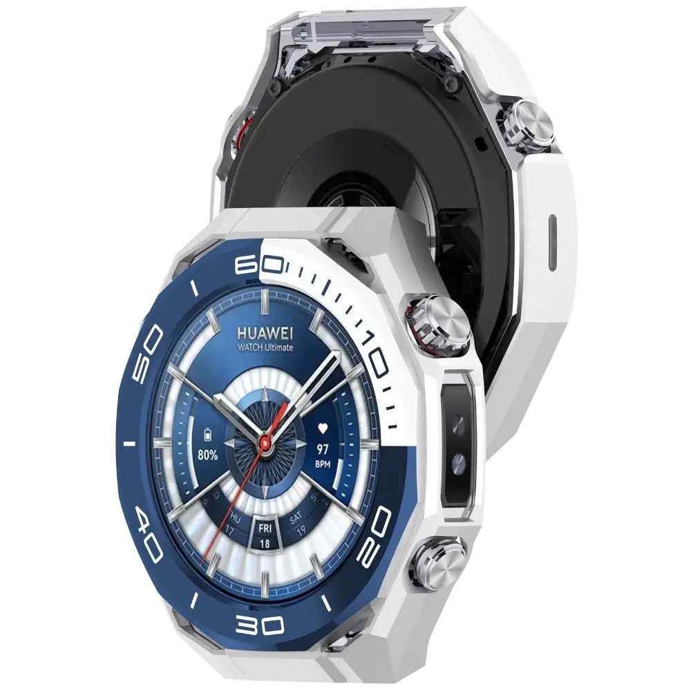 Tempered Film PC Protective Case Anti-Scratch Bumper Screen Protector Full Coverage Cover Shell for Huawei Watch Ultimate 2