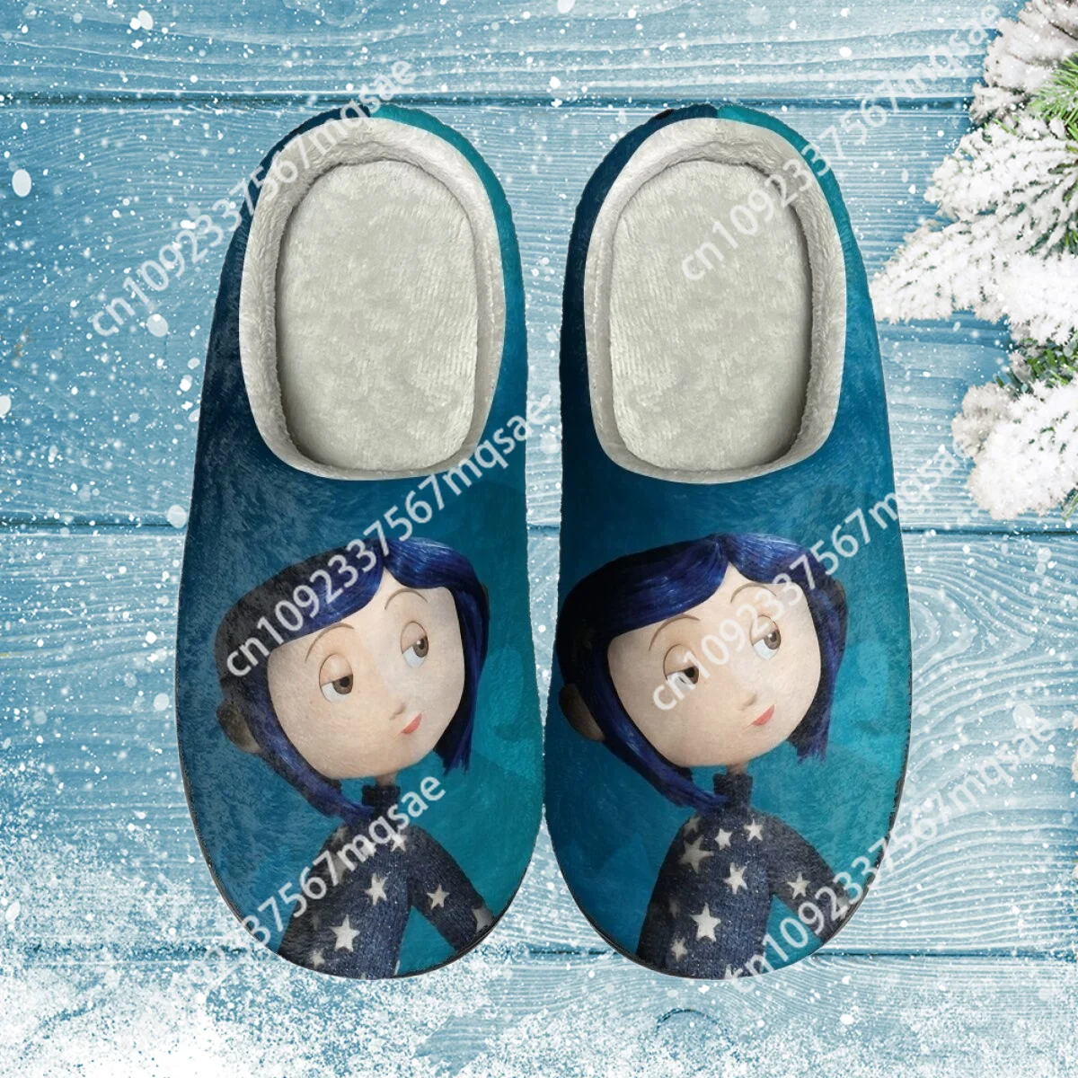 

Custom Coraline Anime Cotton Slipper Soft Autumn Winter Warm Closed Toe Indoor Home Bedroom Cotton Shoes Casual Sneakers