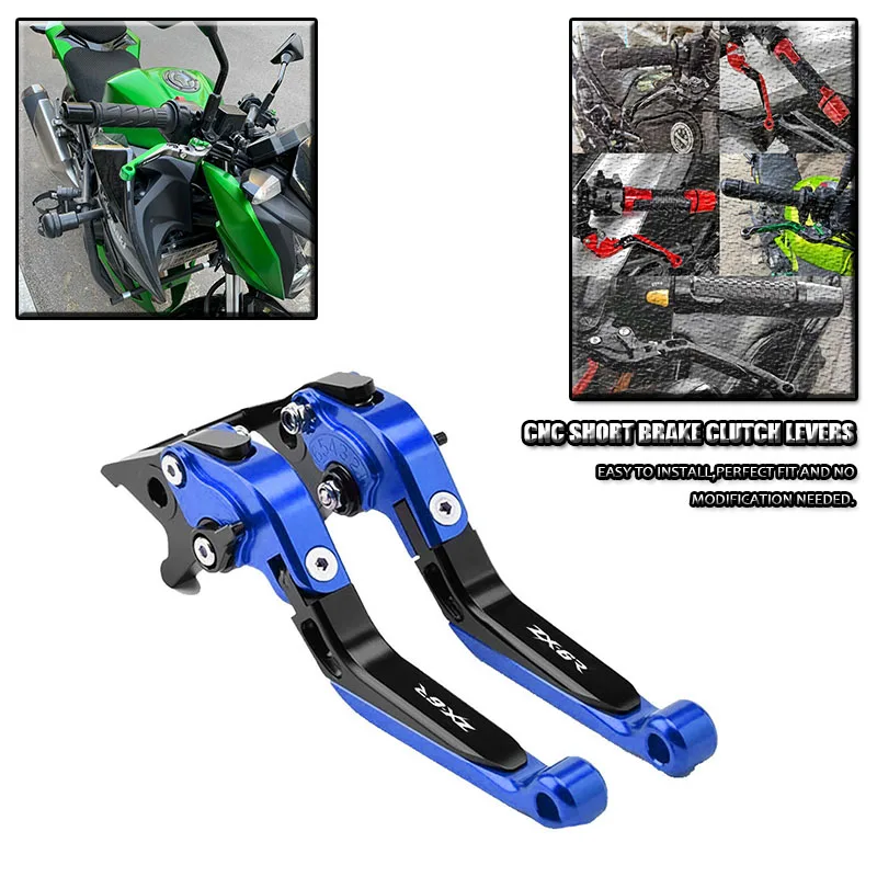 

Motorcycle Clutch Lever Brake Lever Set Foldable Adjustable Handle Levers Accessories Parts For Kawasaki ZX6R ZX-6R 2007-2016