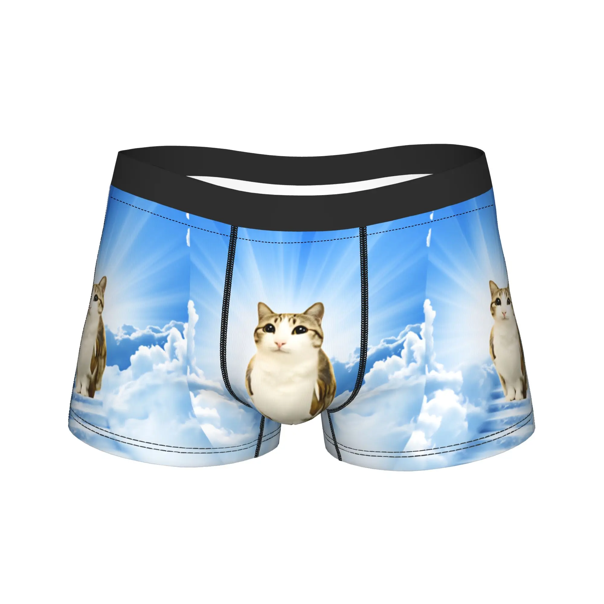 

Heaven Stairway Meowl Cat Boxer Shorts 3D Pouch Underwear High Quality Printing Boxer Brief Comfortable Men Underpants Big Size