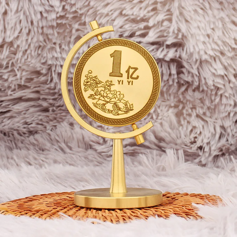 Brass One Hundred Million Small Target Spinning Office Home Creative Stress Relief Gift Metal Craft Desktop Ornament Wholesale