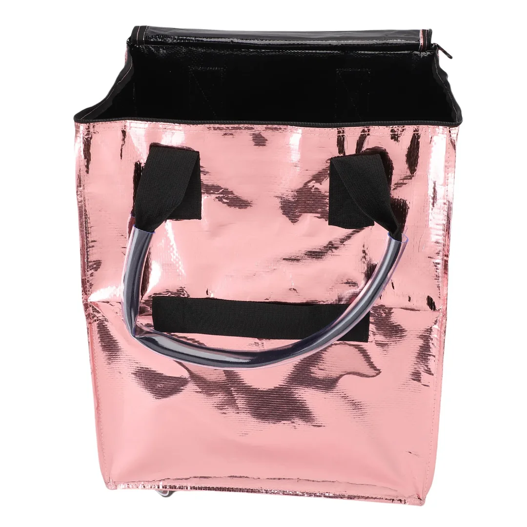 1Pc Grocery Bag On Wheels Large Capacity Multifunctional Portable Collapsible Shopping Rolling Bag with Wheels