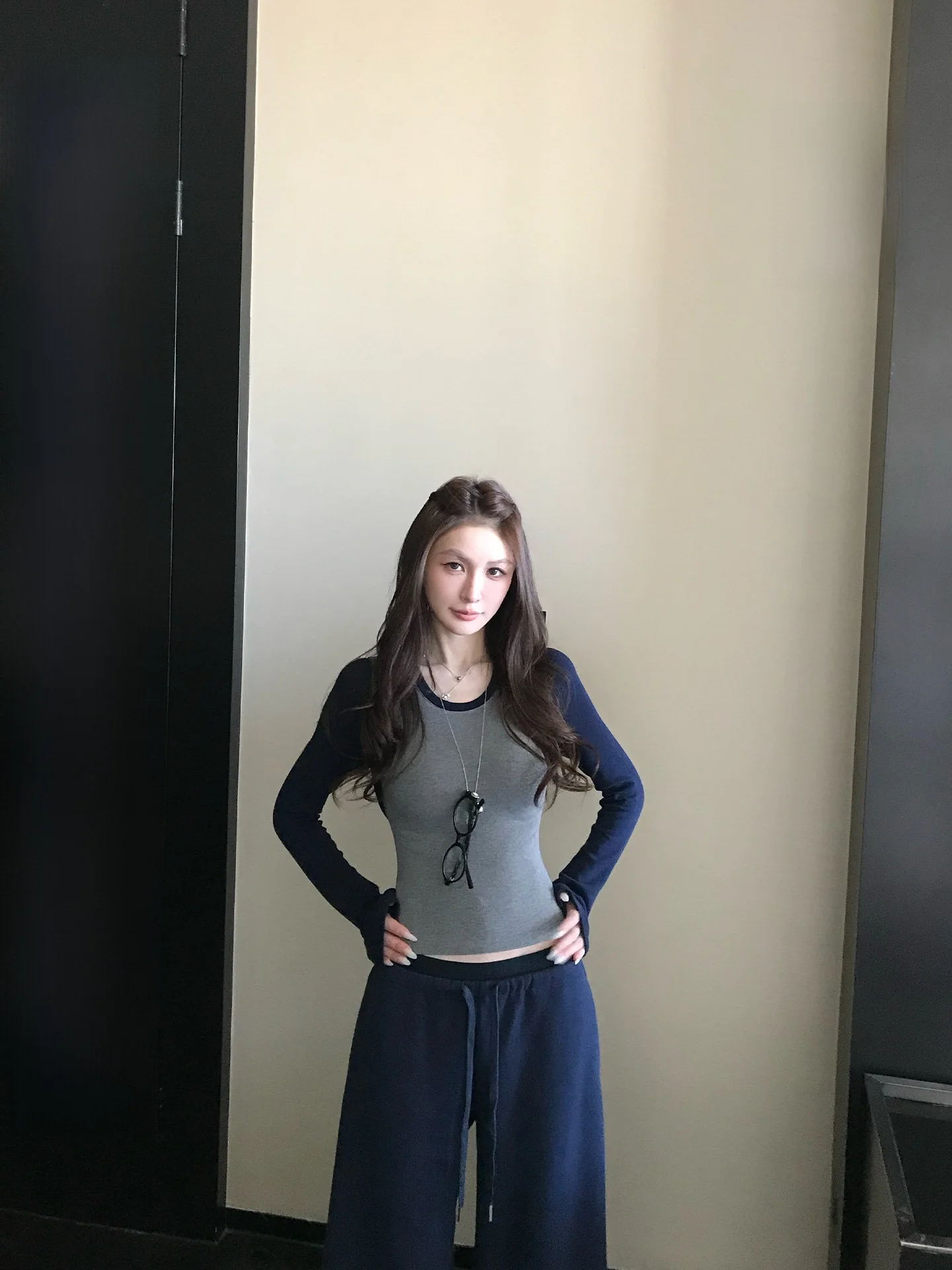 

Skk Store Wimbledon Club 360G Australian Merino Wool Color Blo oulder Sweatirt Set Women's Long Sve round Ne High ...