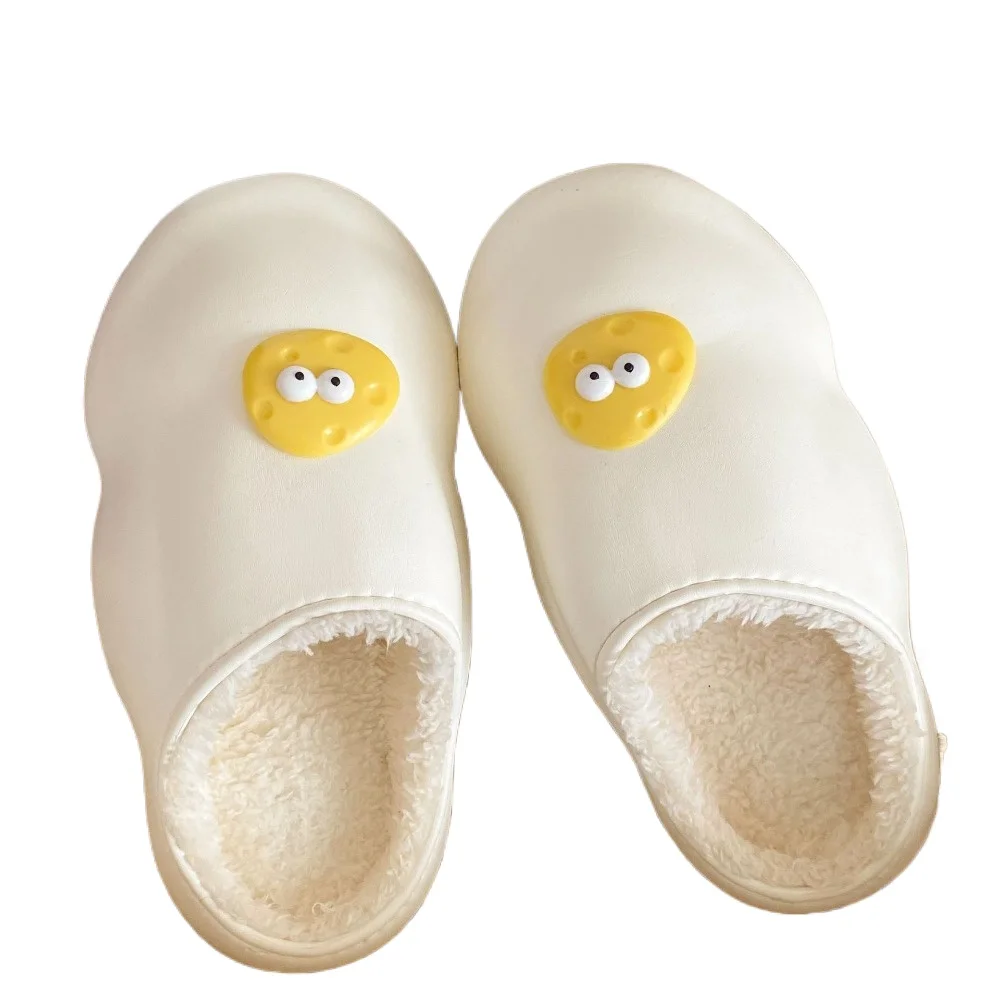 New Autumn and Winter Cotton Slippers Women's Non-Slip Waterproof down Insulated Cotton-Padded Shoes Men's Thermal Home