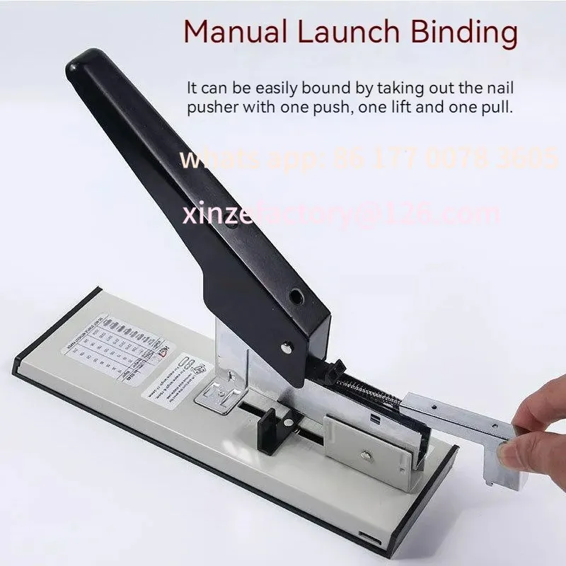 تخصيص سعة كبيرة ورقة ملزمة/دباسة الثقيلة تجليد الكتب تدبيس دبابيس تعمل يدويًا 100/200 ورقة