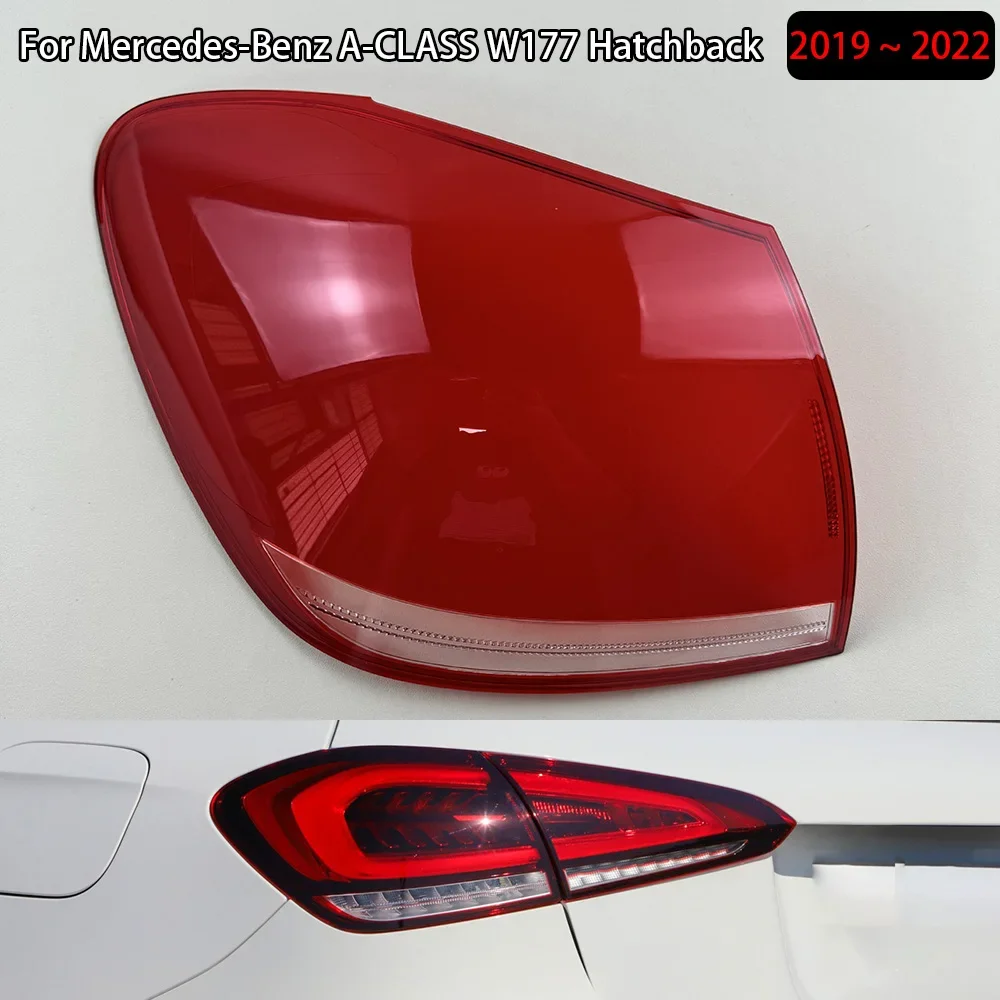 

For Mercedes-Benz A-CLASS W177 Hatchback 2019 ~ 2022 Rear Taillight Glass Cover Taillamps Transparent Shell Lens Case