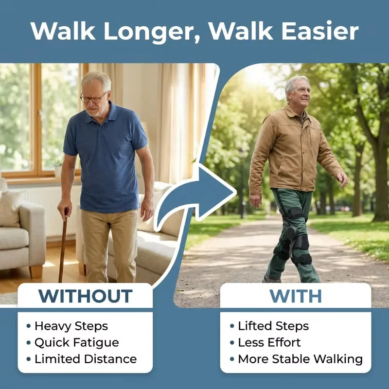 AI Knee Exoskeleton High Torque Gait Assist Wearable Device Suitable for Elderly Walking Support Training