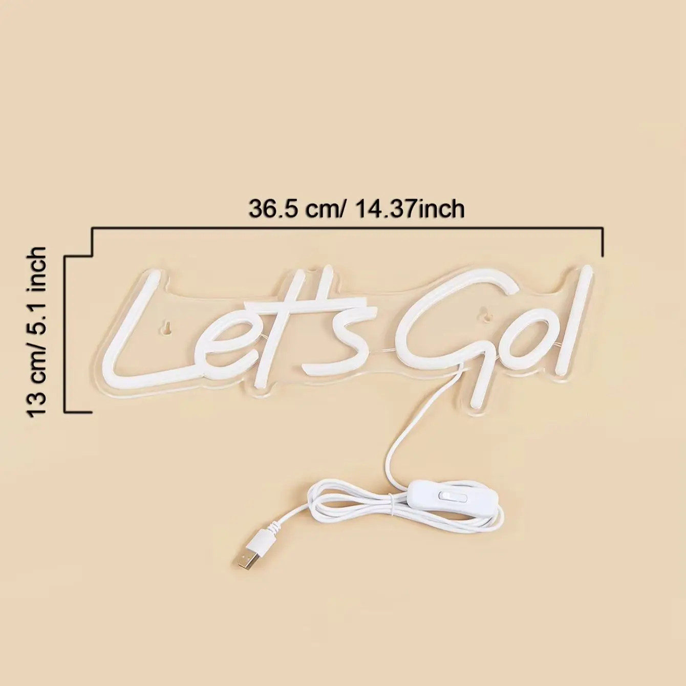 Chi-buy LED Neon let's go ! USB Powered Neon Signs Night Light 3D Wall Art Bedroom Living Room Decor Lamp Signs