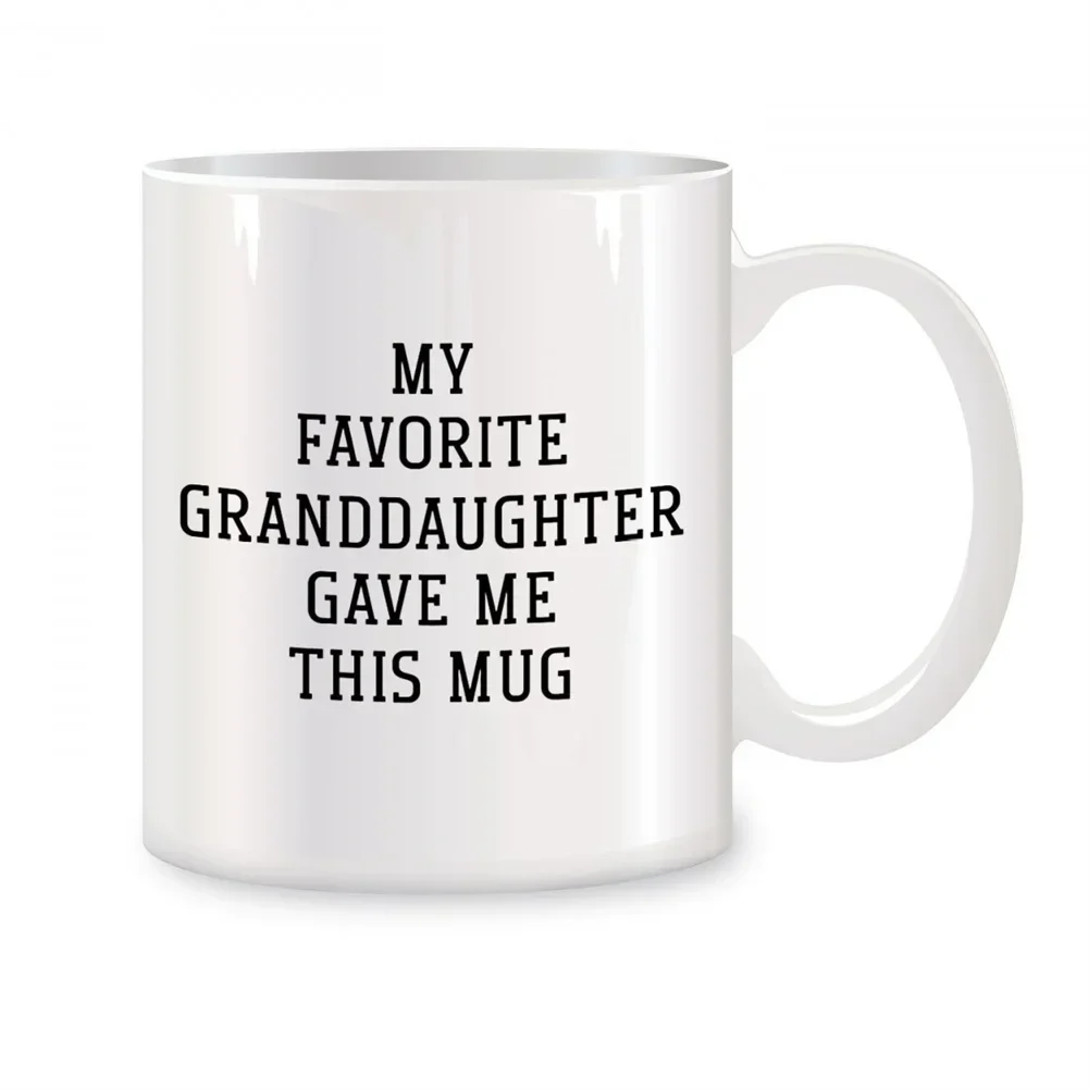 Grandparents Mugs For Grandpa Gifts from Granddaughter Birthday Gifts Novelty Coffee Ceramic Tea Cups White 11 oz cup