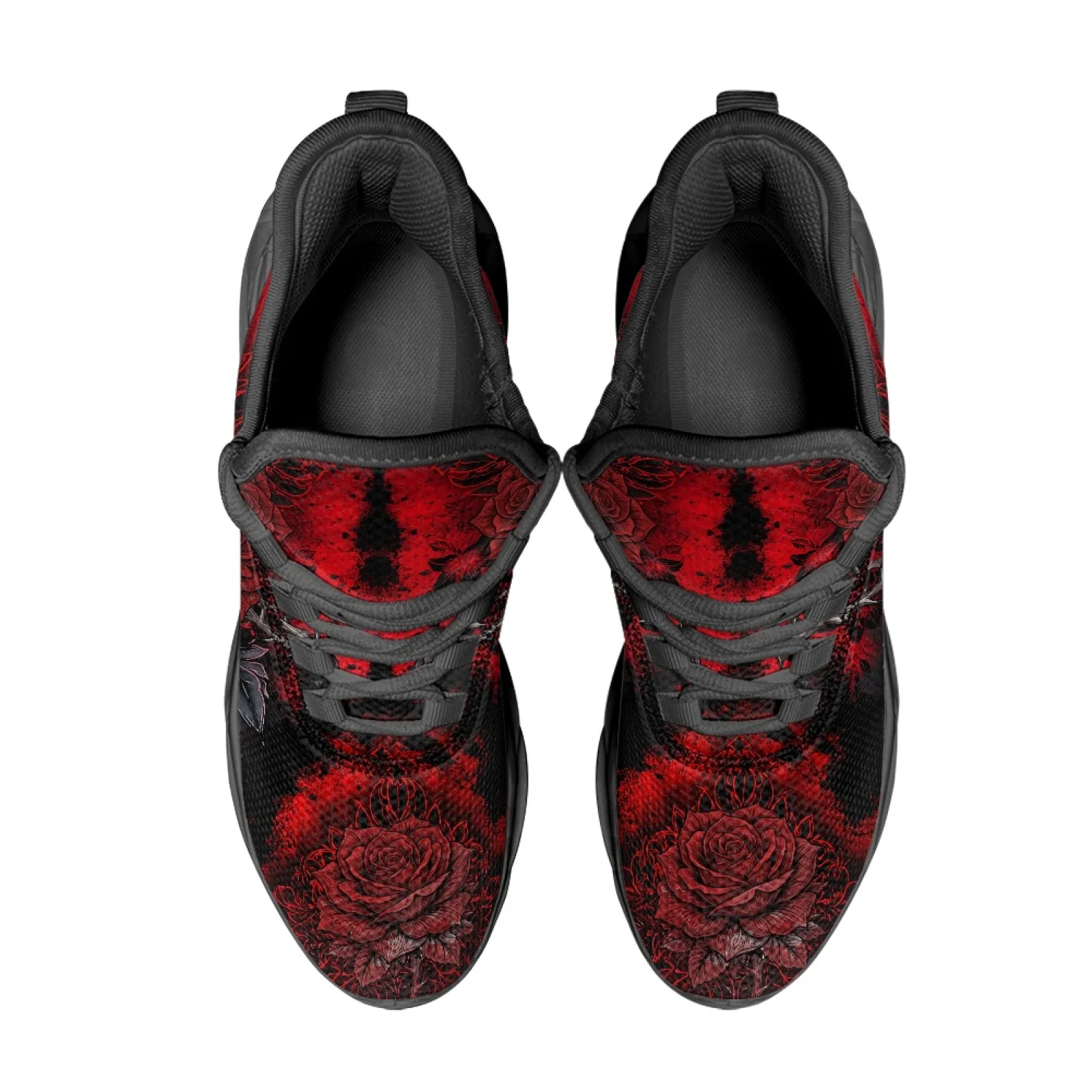 PENSTROLL Rose Print Men's Running Shoes Athletic Shoes for Youth Lightweight Mens Running Sneaker