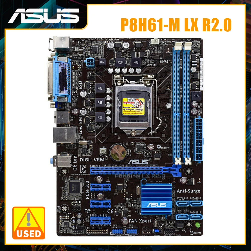 lga 1155 asus motherboard p8h61 m lx2 r20 ddr3 intel h61 sata2 suporte usb 20 xeon e3 1245 v2 core i7 2700k cpus 01