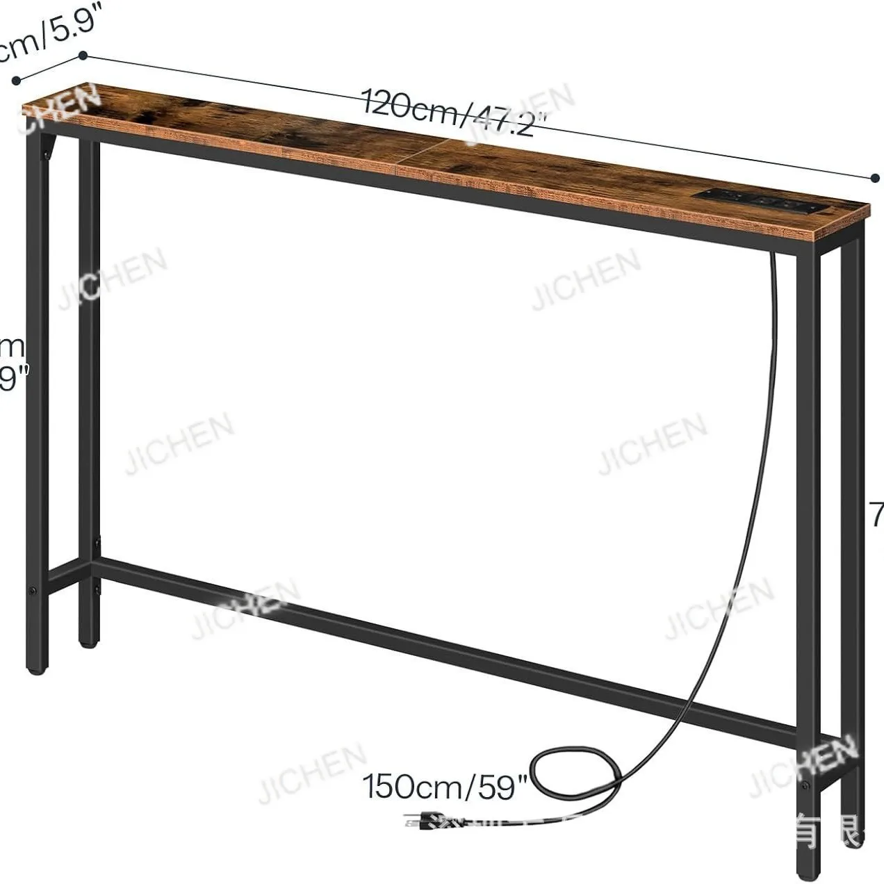 

Neu Living room hallway foyer with USB port charging socket wall side narrow table