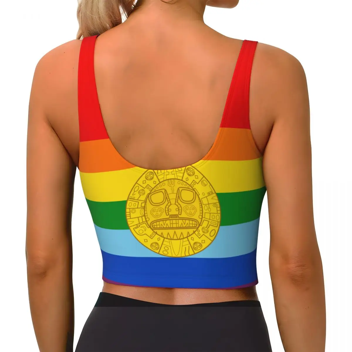 Yoga Vest Women Gym Sports Crop Tops Flag Of    Cusco Streetwear Workout Breathable Tank Top Female