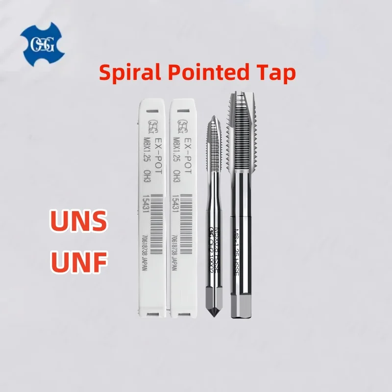 Japan OSG American Spiral Pointed Taps UNS UNF 0-80 2-56 10-32 1/4 3/16  12-32 5-44 4-48 8-36 Fine tooth Through-hole thread