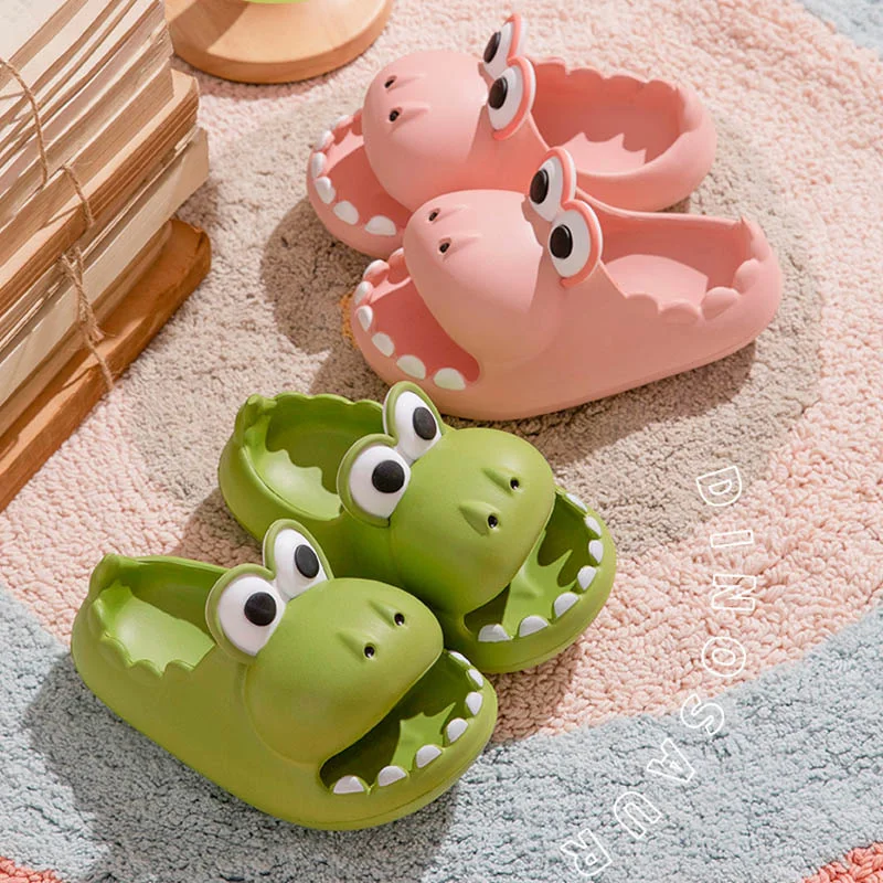 Dinosaur Thick Soled Non Slip Children\'s Slippers Women\'s Summer Indoor Home Bath Non Slip Couple Sandals Men\'s Outdoor Slipper