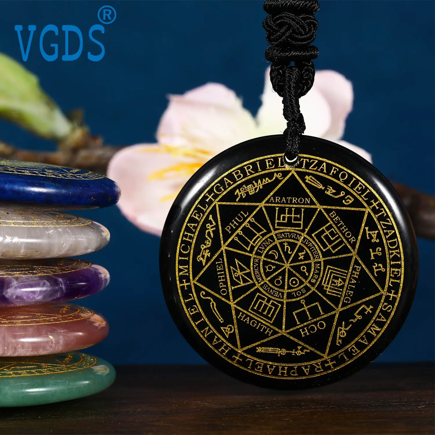 Seven Archangels Amulet Natural Crystal Quartz Necklaces Michael Men Seal of Solomon Talisman Necklace Protection Jewelry Collar