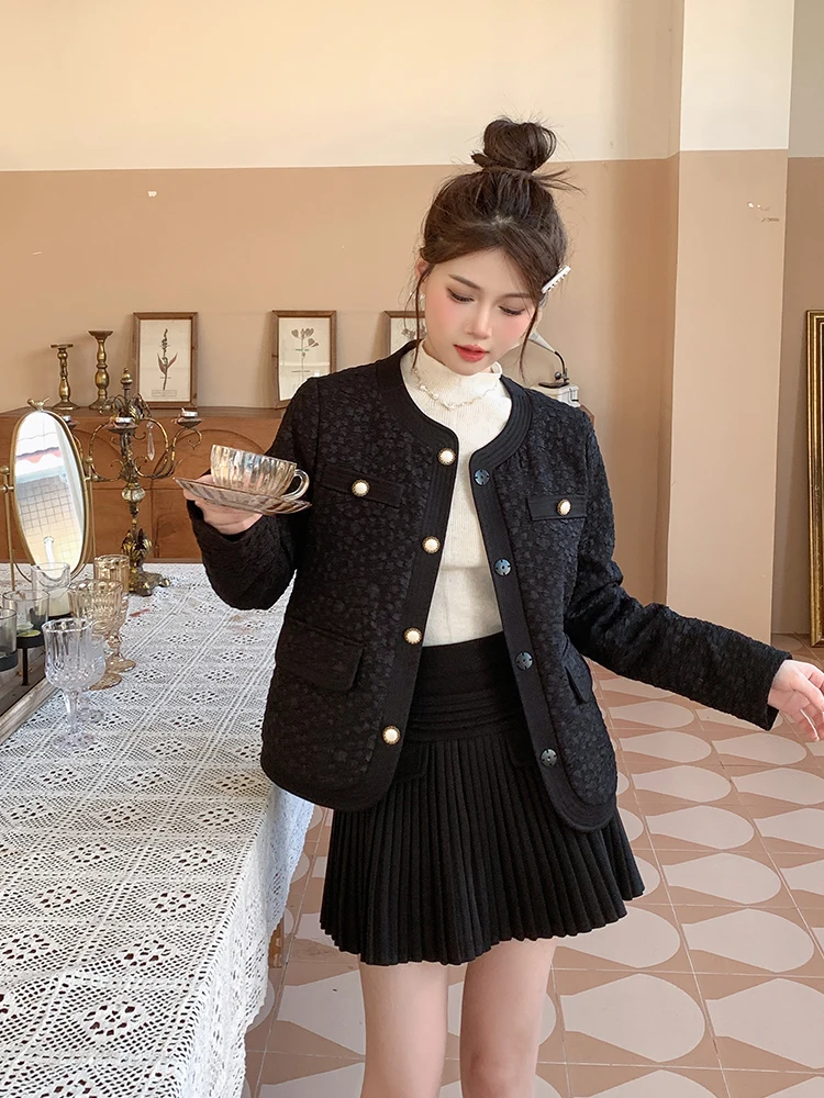 

Bla ort 90 Goose down Quilted Coat round Ne Warmth Faionable Commute Sle Korean Version Straight Cut White Goose Fe...