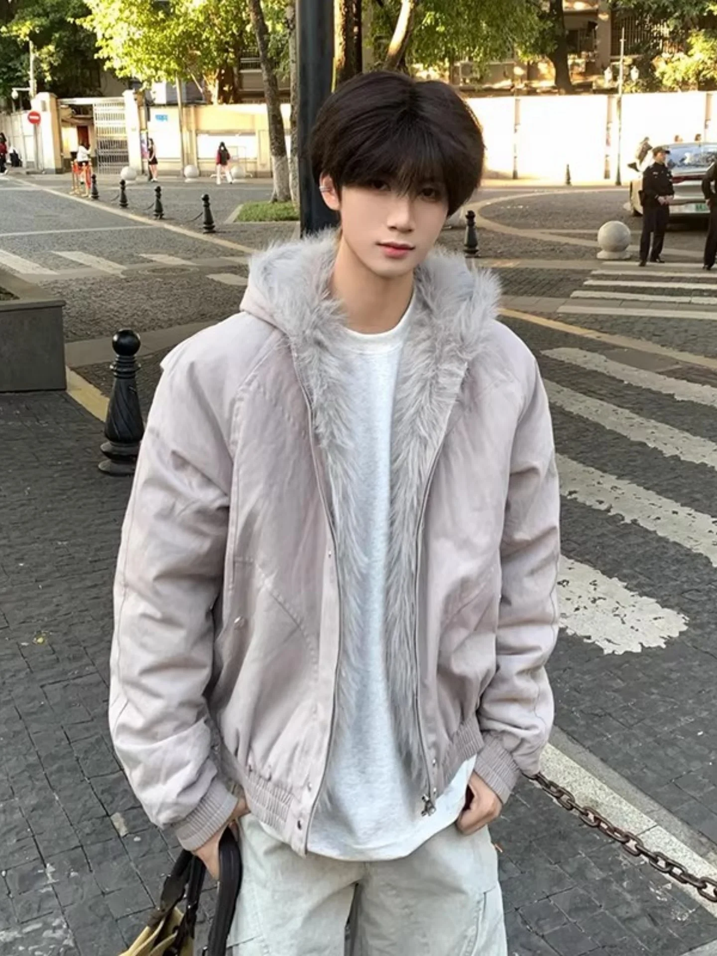 

Зимнее мужское пальто Longma Brand второго поколения из утолщенного хлопка с искусственным мехом, модель High Sensation, Cleanfit