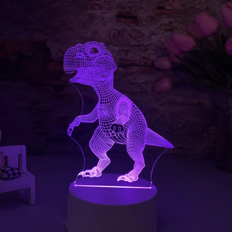 Bunte Dinosaurier 3d Stereo Schlafzimmer Beleuchtung Dekoration romantische Zimmer Geburtstag Geschenk Nachtlicht