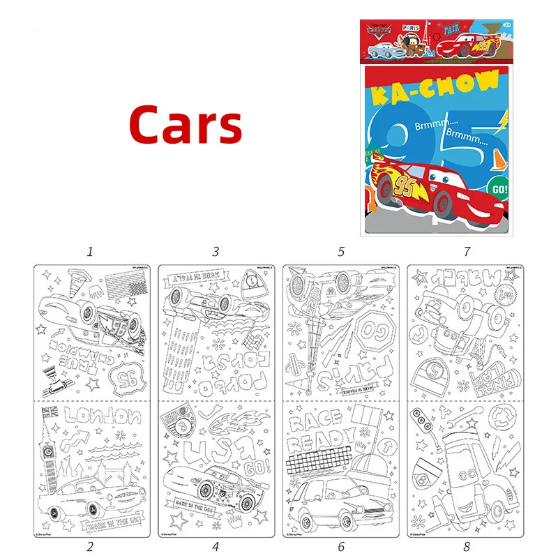 Disney Anime Frozen Elsa Painted Book Cartoon Mickey Mouse Toy Story Princess Cars Graffiti Coloring Book Puzzle Children Gifts