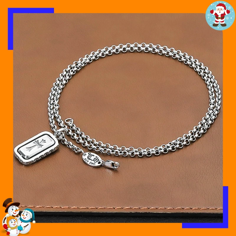 New Trendy Necklace Retro Hip Hop Premium Versatile Label Pearl Chain Round Bead Chain Box Chain