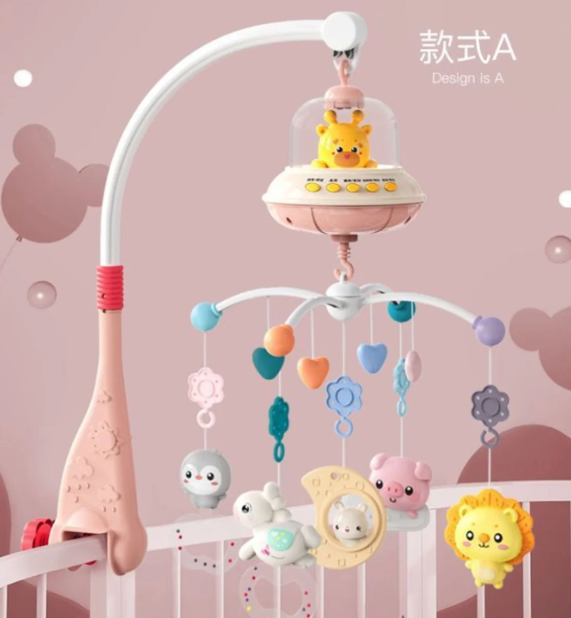 Musical Baby Crib Mobile with Lights Music Projection for Infants Remote Control Crib Toys for Newborn Baby Mobile for Crib Toys