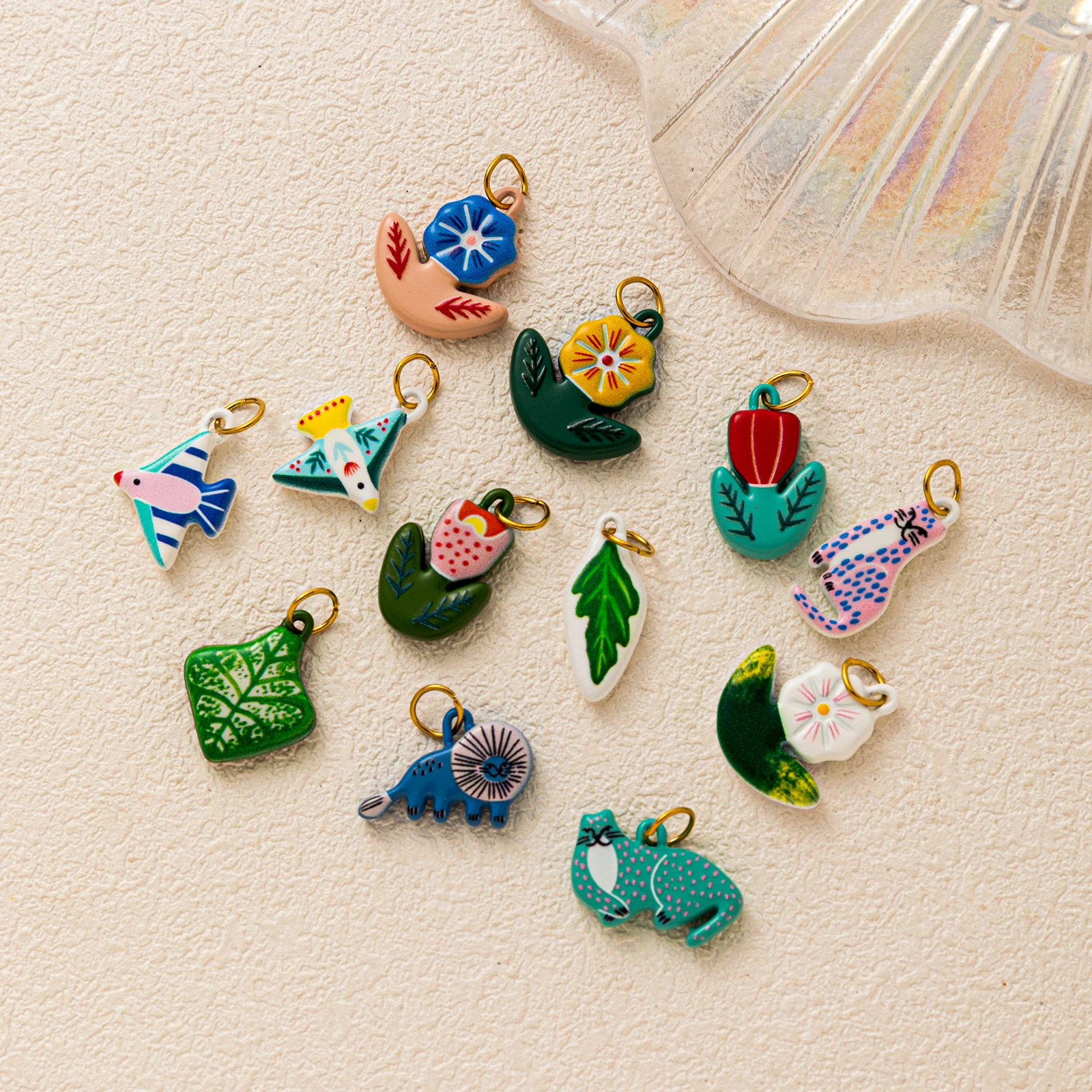 Modisches und trendiges neues Vogel-Blumen-Blatt-Accessoire DIY-Anhänger Charms Schmuckherstellung – Detail 3
