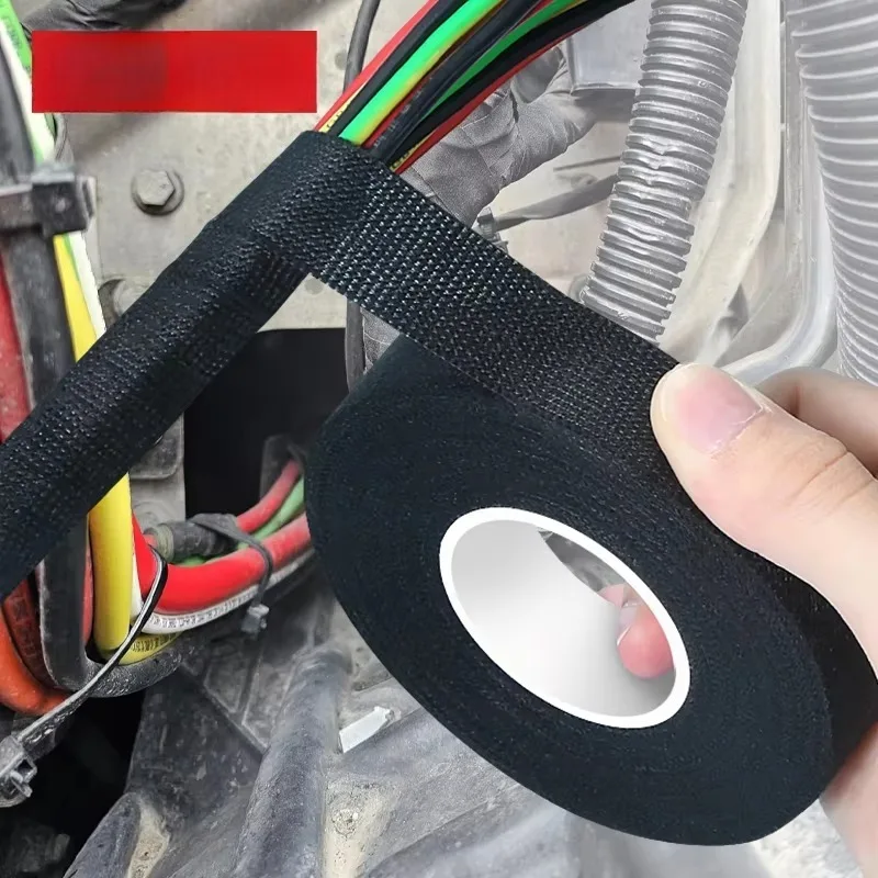 ILMH High Temperature Wire Harness Cloth Tape Automotive Cable Loom Heatproof Fabric Adhesive Tape, Engine Electrical Insulation