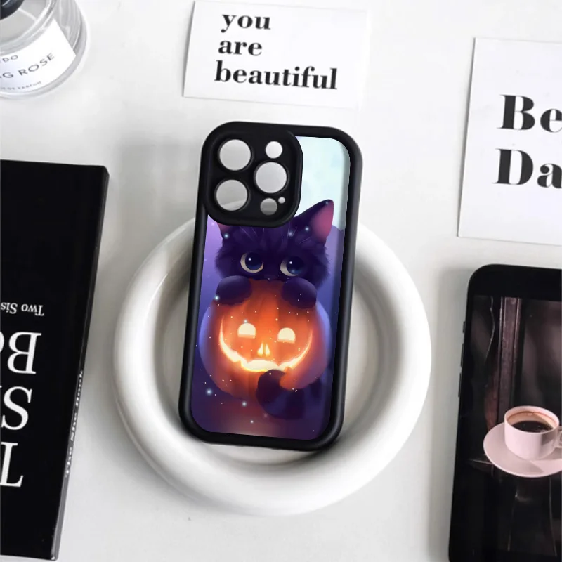 Phone Cases For iPhone 16 Pro Max Case iPhone 13 15 Pro Max 14 11 12 Pro 7 8 Plus SE XR Xs Mysterious Kitten Silicone Cover Case