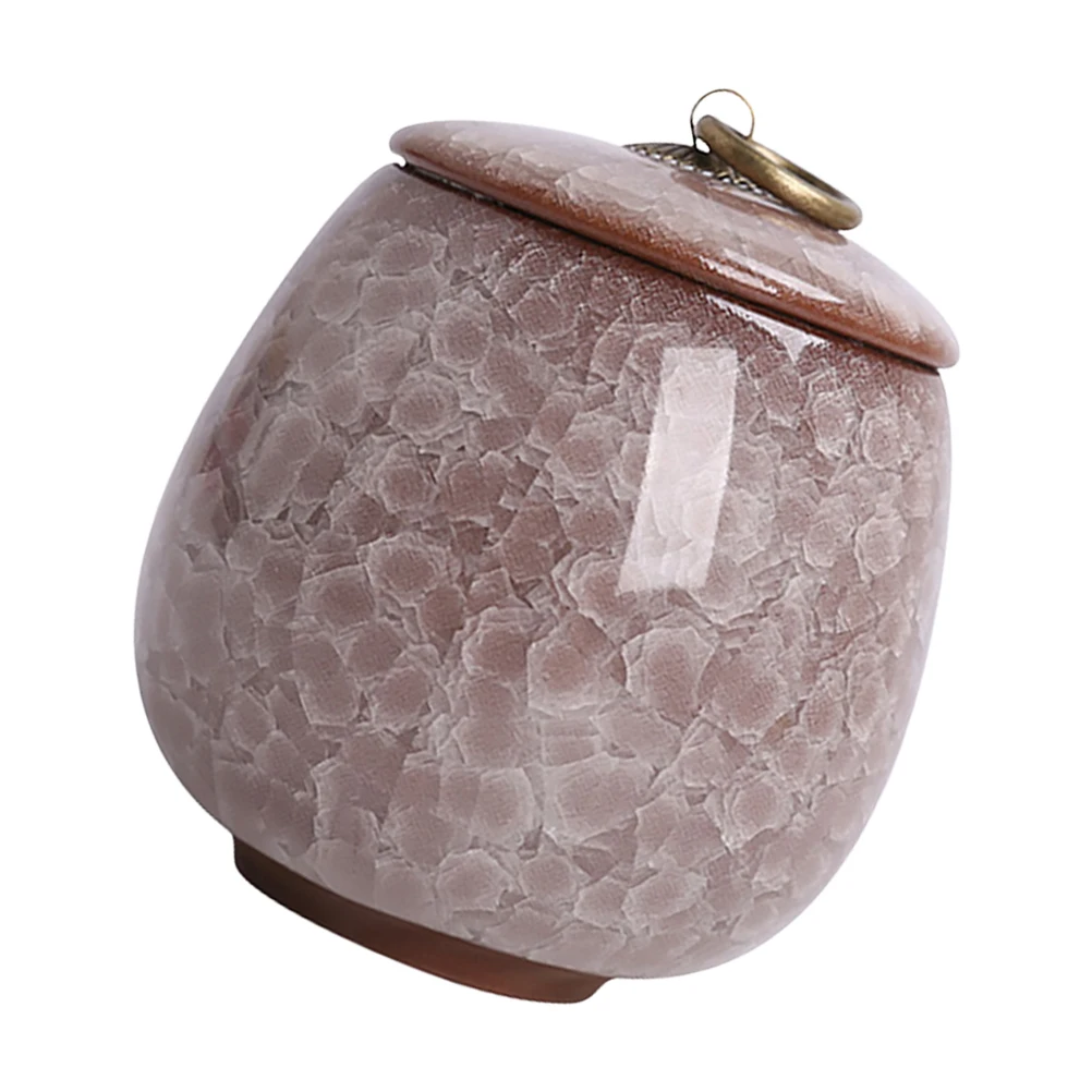 Pot de poudre à ongles en céramique, boîte de rangement à motif de fissure de glace, outil de manucure multifonction, porte-bonbons au thé, conteneur avec couvercle