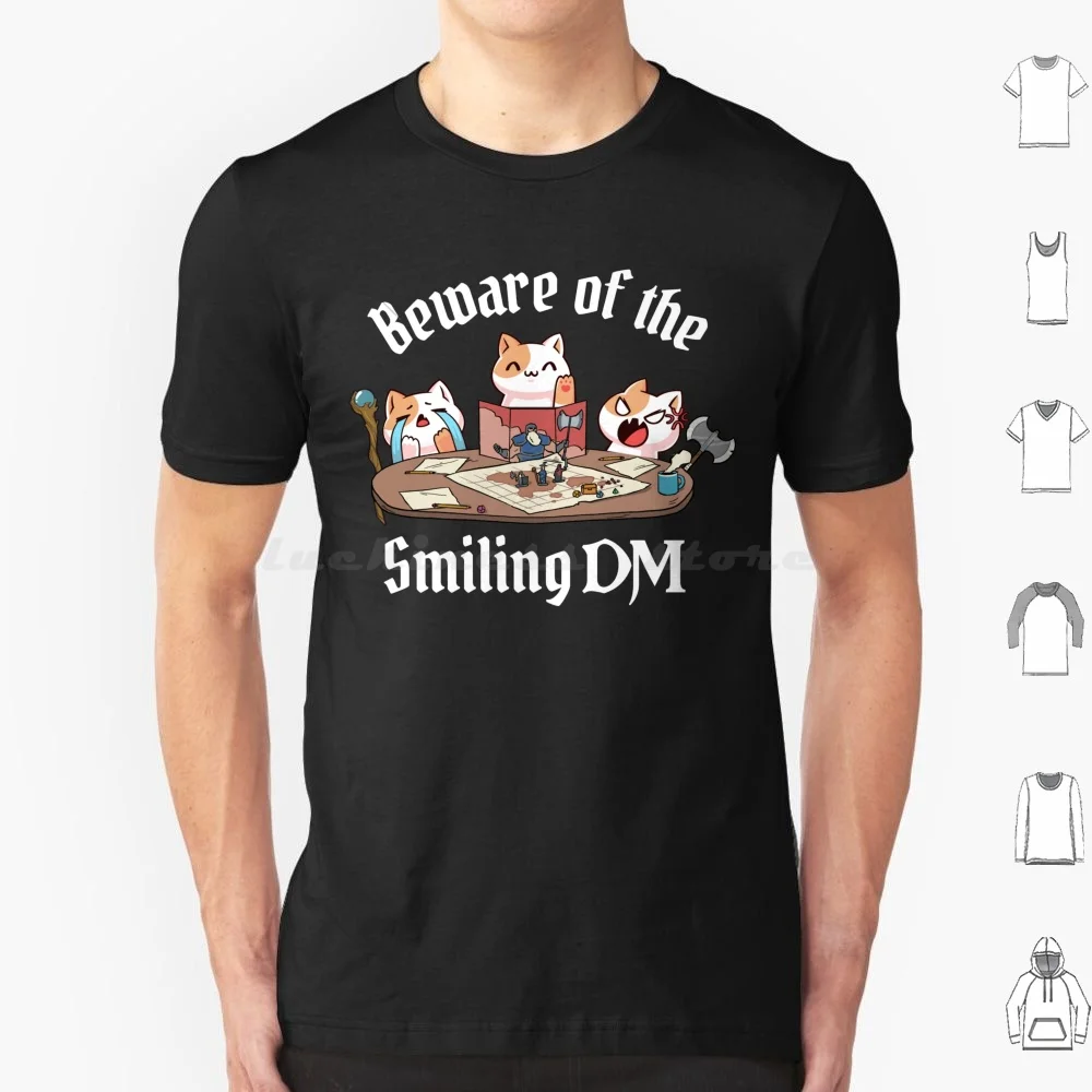 Cats Playing And , Funny Beware Of The Smiling Dm T Shirt Big Size 100% Cotton D20 Cat Dnd Cat And Cats Cats Meowster Dnd And D