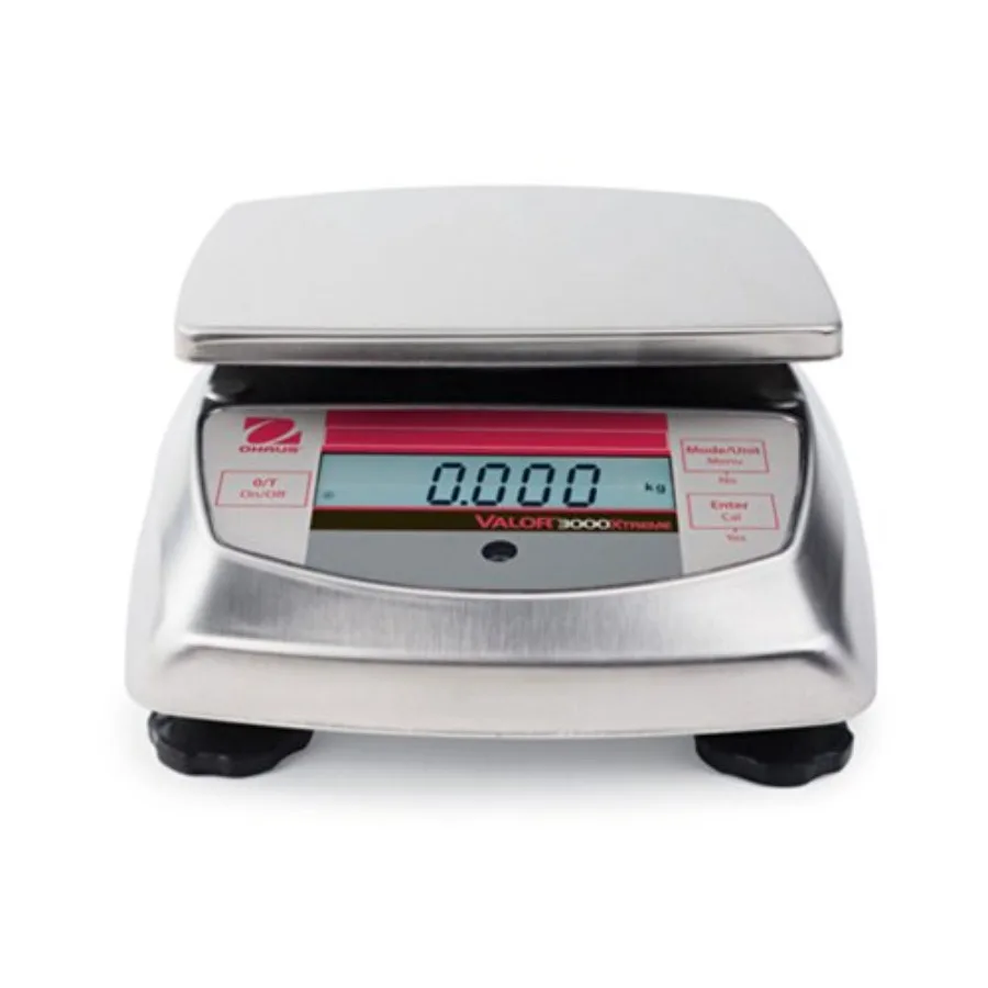 V31XW6 Valor 3000 Scale for industrial weighing, stainless steel construction, black finish, high-precision load cell and IP68