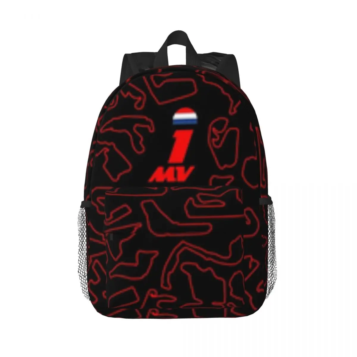 1 MV - Race Tracks Patterns New Fashion High Capacity Waterproof College Backpack Trendy Laptop Travel Book Bag 15inch