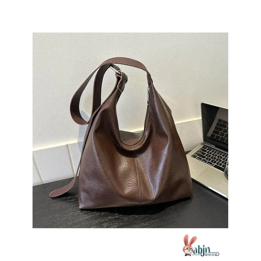 

Большая вместительная сумка для поездок на работу, женская винтажная сумка-тоут через плечо, простая качественная сумка на плечо, новинка осени-зимы