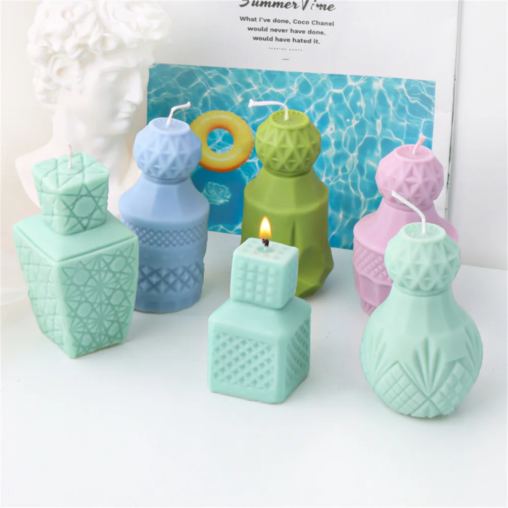 

Симпатичная силиконовая форма для свечей в форме тыквы, парфюмерная бутылка вина ручной работы, гипсовая форма для ароматерапии, набор для производства домашних свечей