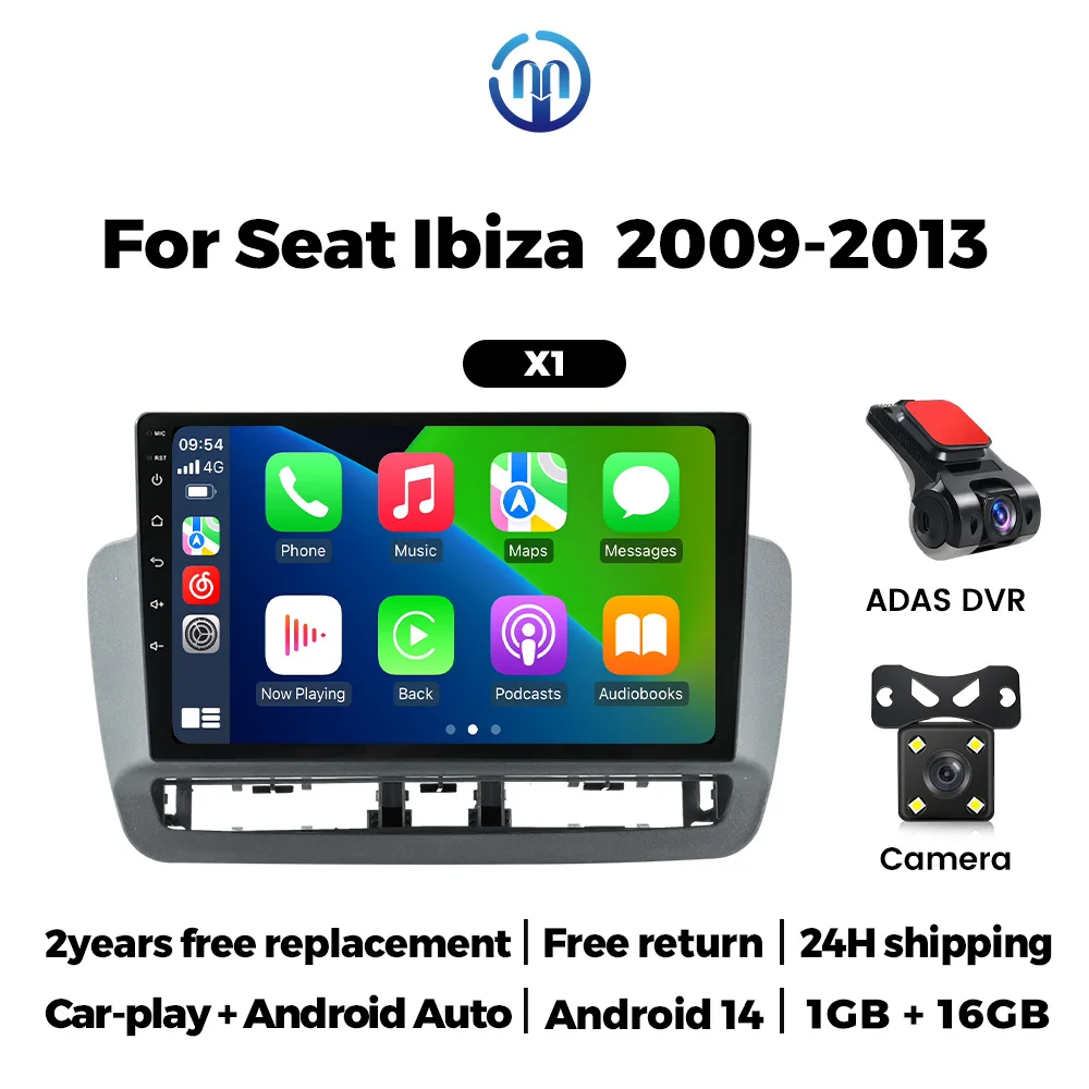 MEKEDE 9 inch Android Scherm Autoradio Voor Seat Ibiza 2012-2015 Carplay Auto Multimedia Video Player WIFI BT GPS Navigatie