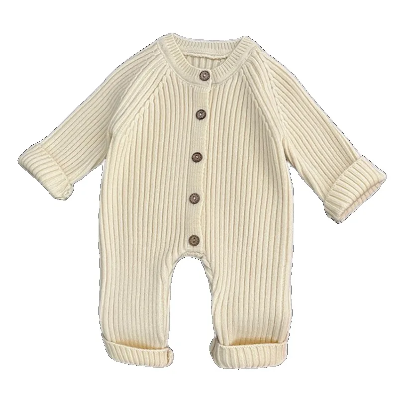 2024 Winter New Baby jumpsuit Men's and Women's Baby Knitted Thickened Crawler Clothes Newborn Sweater