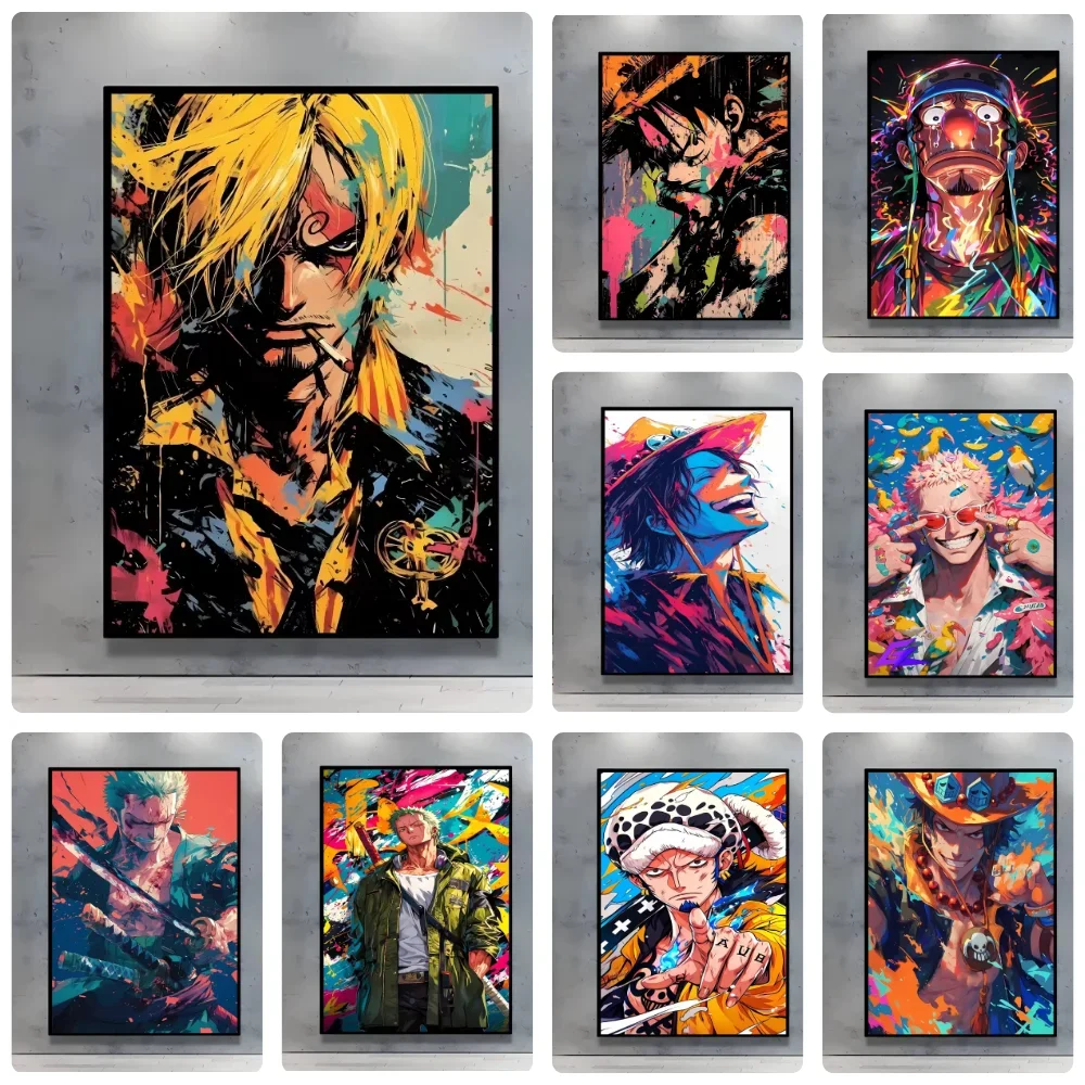 Japan Anime One Piece Luffy Zoro Full Square Round Diamond Painting Home Living Room Bedroom Bar Aesthetic Decoration Gift
