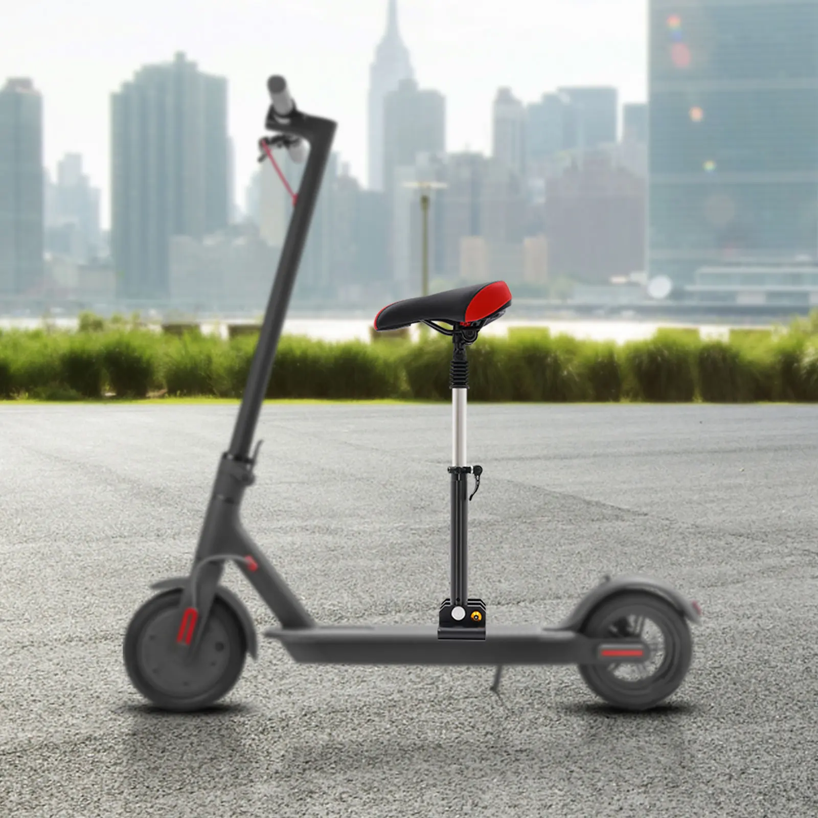 مقعد سكوتر كهربائي قابل للتعديل للبالغين - يناسب الدراجات البخارية ذات الحافة المنحنية الواسعة، وسادة مريحة من البولي يوريثان، وقضيب ألومنيوم قوي