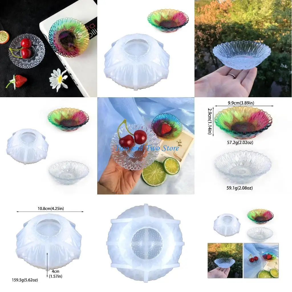 

HX6F Фруктовые лотки для хранения ящика для хранения силиконовой плесень DIY Эпоксидная смола плесени цветочные лотки